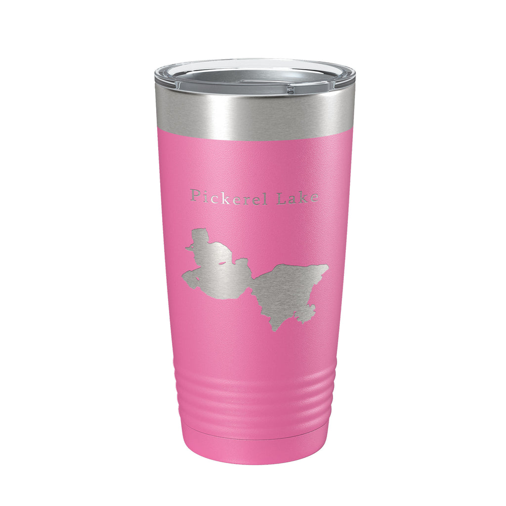 Pickerel Lake Map Tumbler Travel Mug Insulated Laser Engraved Coffee Cup Wisconsin 20 oz