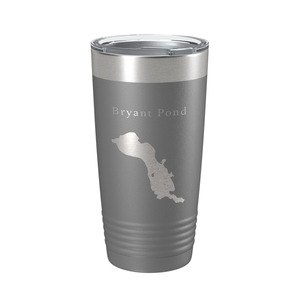 Bryant Pond Lake Christopher Map Tumbler Travel Mug Insulated Laser Engraved Coffee Cup Maine 20 oz