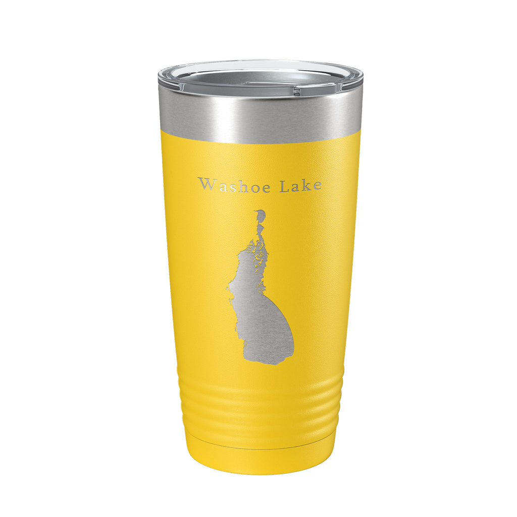Washoe Lake Map Tumbler Travel Mug Insulated Laser Engraved Coffee Cup Nevada 20 oz