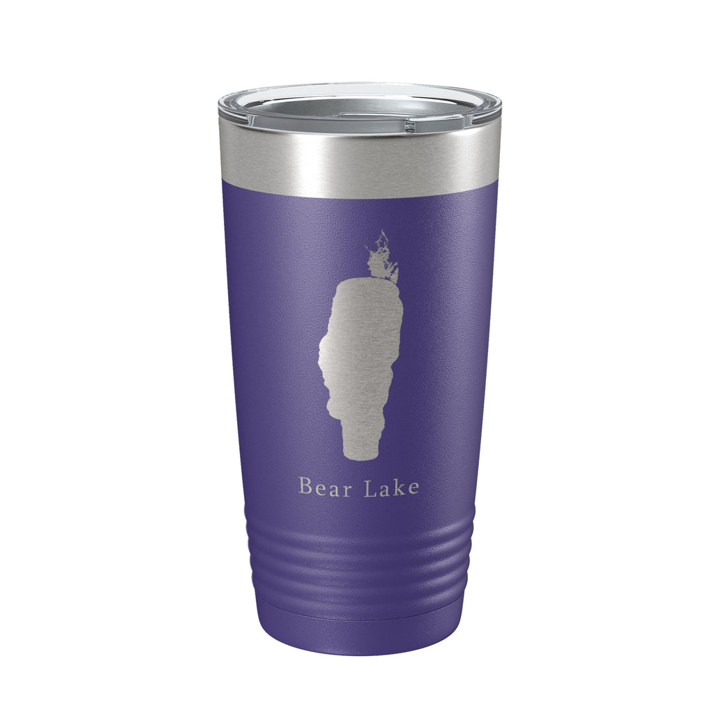 Bear & Mud Lakes Map Tumbler Travel Mug Insulated Laser Engraved Coffee Cup Idaho 20 oz
