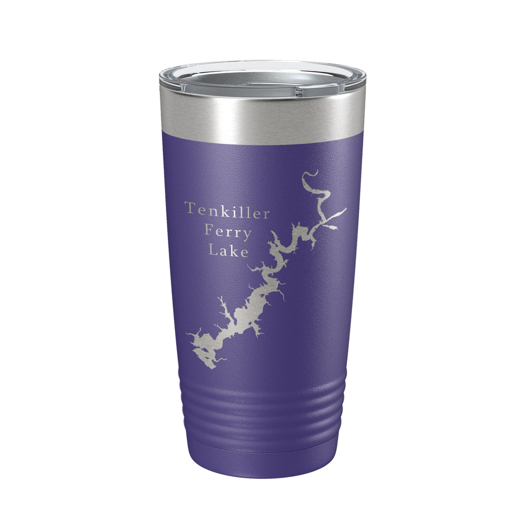 Tenkiller Ferry Lake Map Tumbler Travel Mug Insulated Laser Engraved Coffee Cup Oklahoma 20 oz