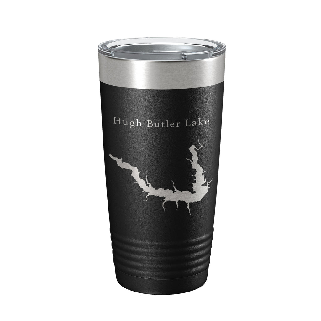 Hugh Butler Lake Map Tumbler Travel Mug Insulated Laser Engraved Coffee Cup Red Willow Reservoir Nebraska 20 oz