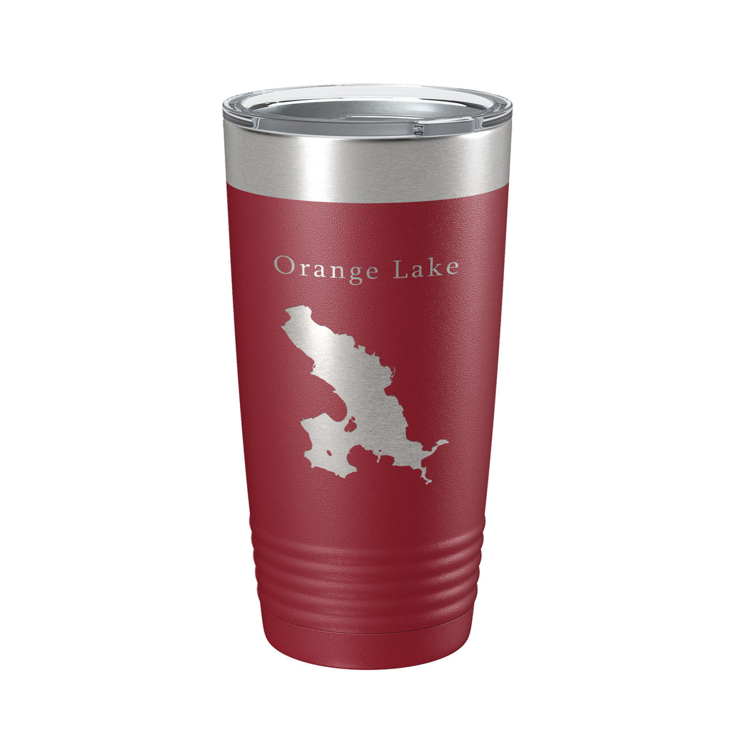 Orange Lake Map Tumbler Travel Mug Insulated Laser Engraved Coffee Cup Florida 20 oz