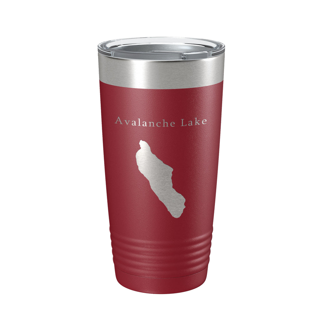 Avalanche Lake Map Tumbler Travel Mug Insulated Laser Engraved Coffee Cup Montana 20 oz