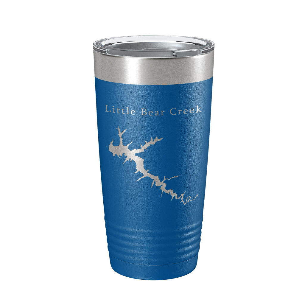 Little Bear Creek Tumbler Lake Map Travel Mug Insulated Laser Engraved Coffee Cup Alabama 20 oz