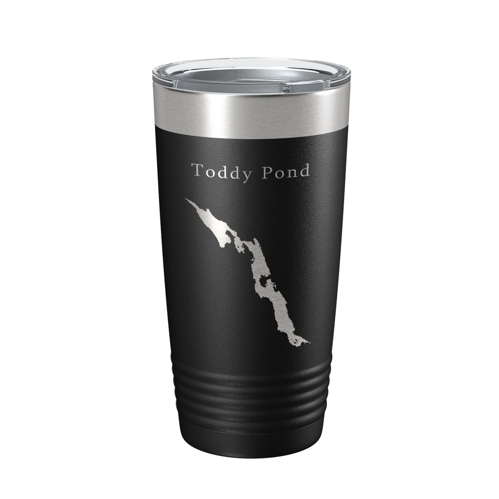 Toddy Pond Tumbler Lake Map Travel Mug Insulated Laser Engraved Coffee Cup Maine 20 oz