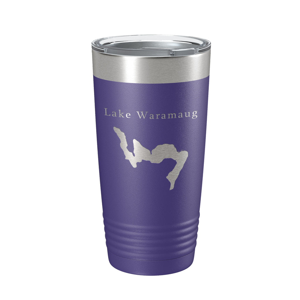 Lake Waramaug Map Tumbler Travel Mug Insulated Laser Engraved Coffee Cup Connecticut 20 oz