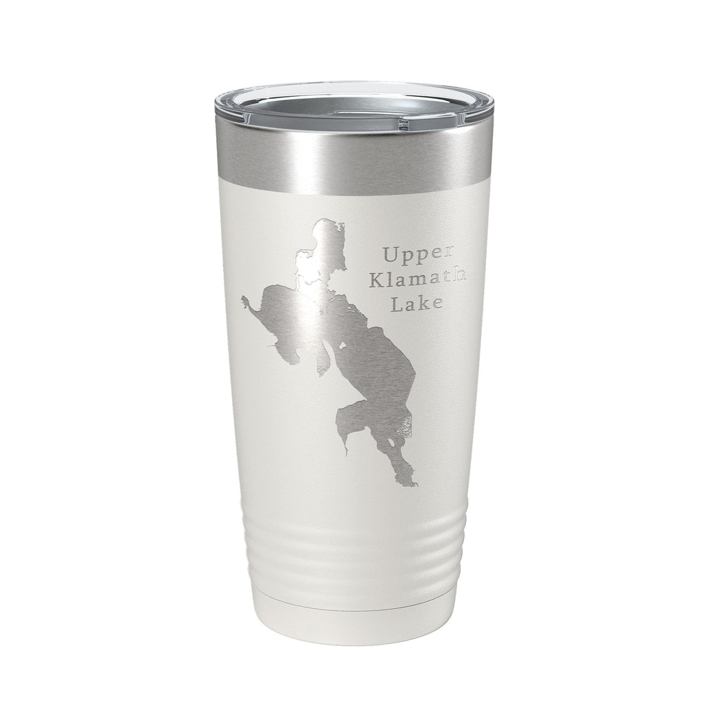 Upper Klamath Lake Map Tumbler Travel Mug Insulated Laser Engraved Coffee Cup Oregon 20 oz