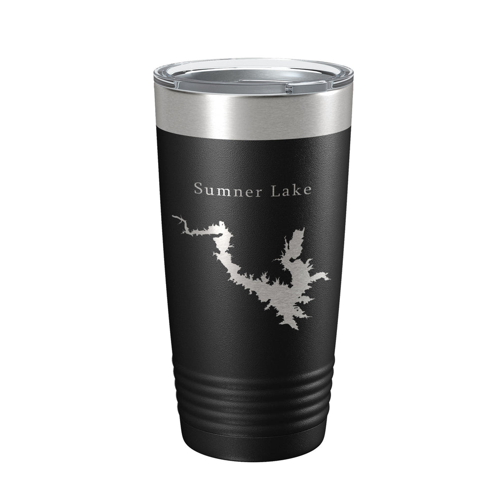 Sumner Lake Map Tumbler Travel Mug Insulated Laser Engraved Coffee Cup New Mexico 20 oz
