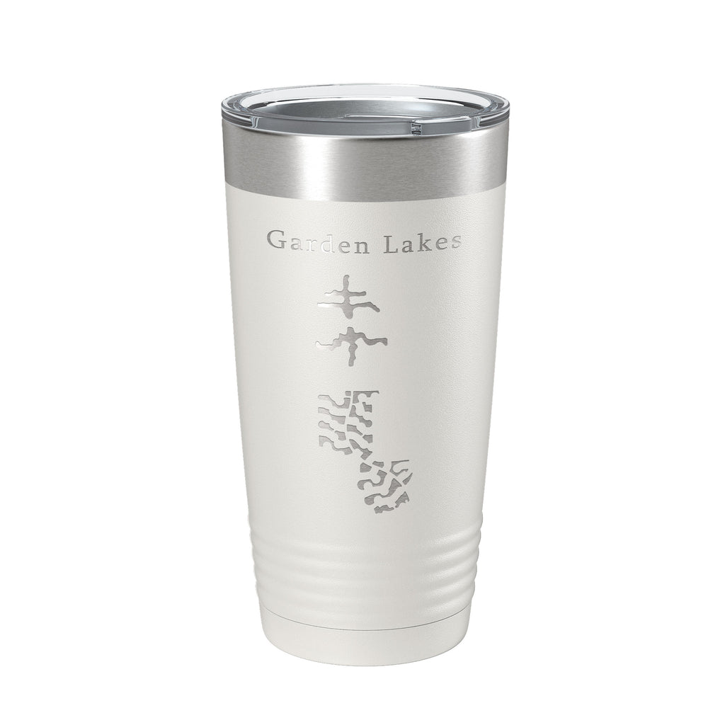 Hamilton Crystal Garden Lakes Map Tumbler Travel Mug Insulated Laser Engraved Coffee Cup Arizona 20 oz