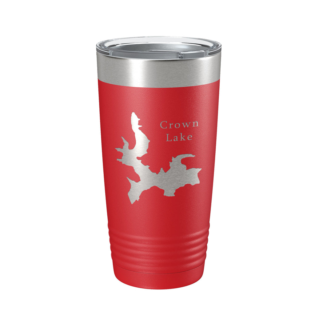 Crown Lake Map Tumbler Travel Mug Insulated Laser Engraved Coffee Cup Arkansas 20 oz