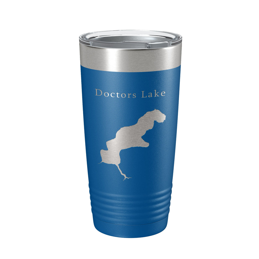 Doctors Lake Map Tumbler Travel Mug Insulated Laser Engraved Coffee Cup Florida 20 oz