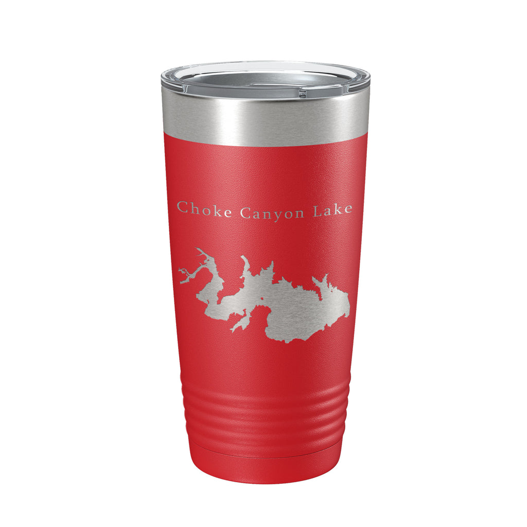 Choke Canyon Lake Map Tumbler Travel Mug Insulated Laser Engraved Coffee Cup Texas 20 oz