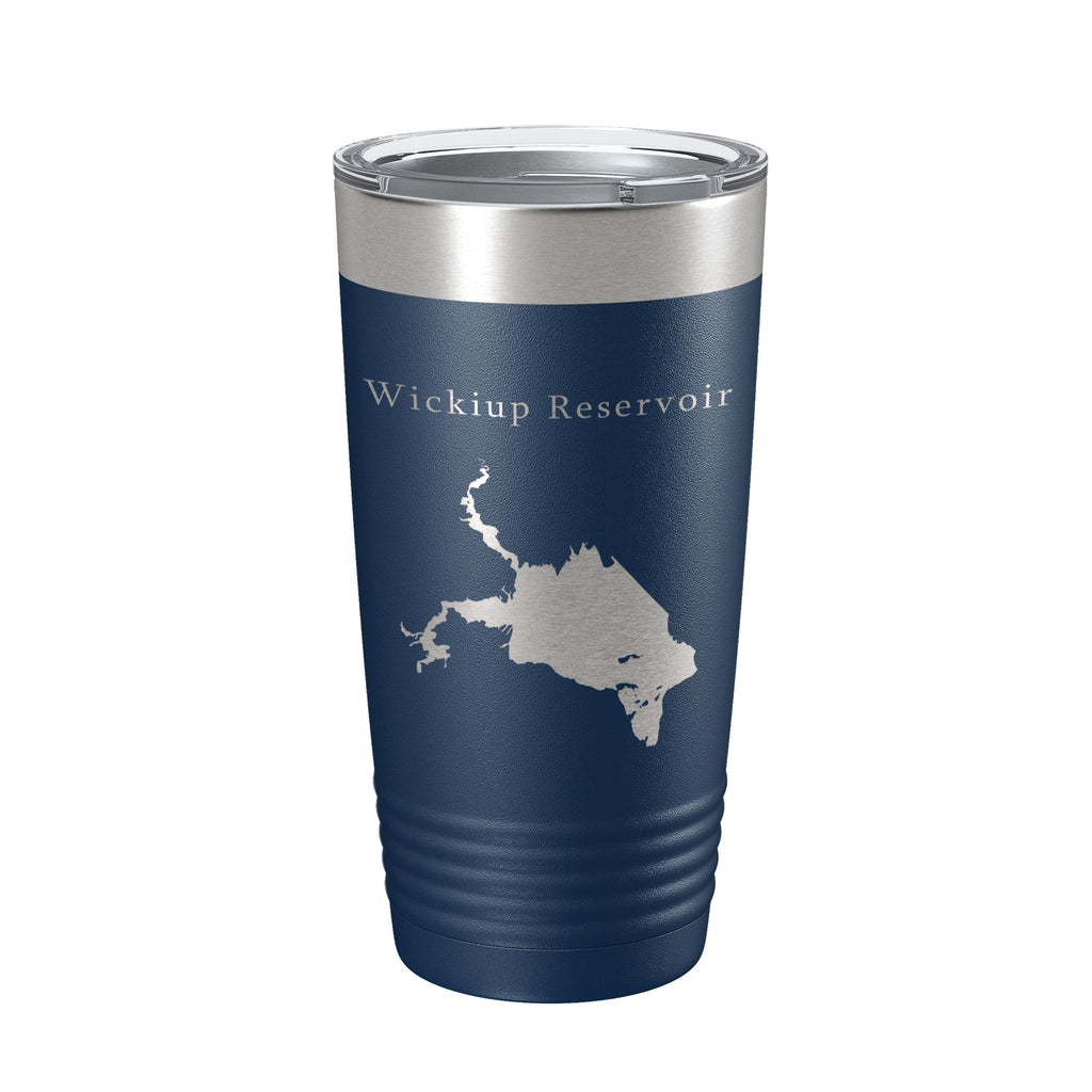 Wickiup Reservoir Tumbler Lake Map Travel Mug Insulated Laser Engraved Coffee Cup Oregon 20 oz