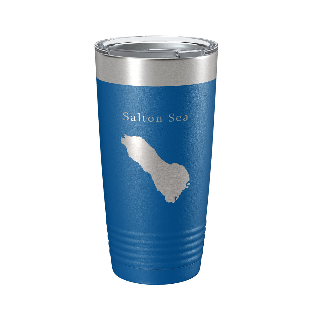 Salton Sea Tumbler Lake Map Travel Mug Insulated Laser Engraved Coffee Cup California 20 oz