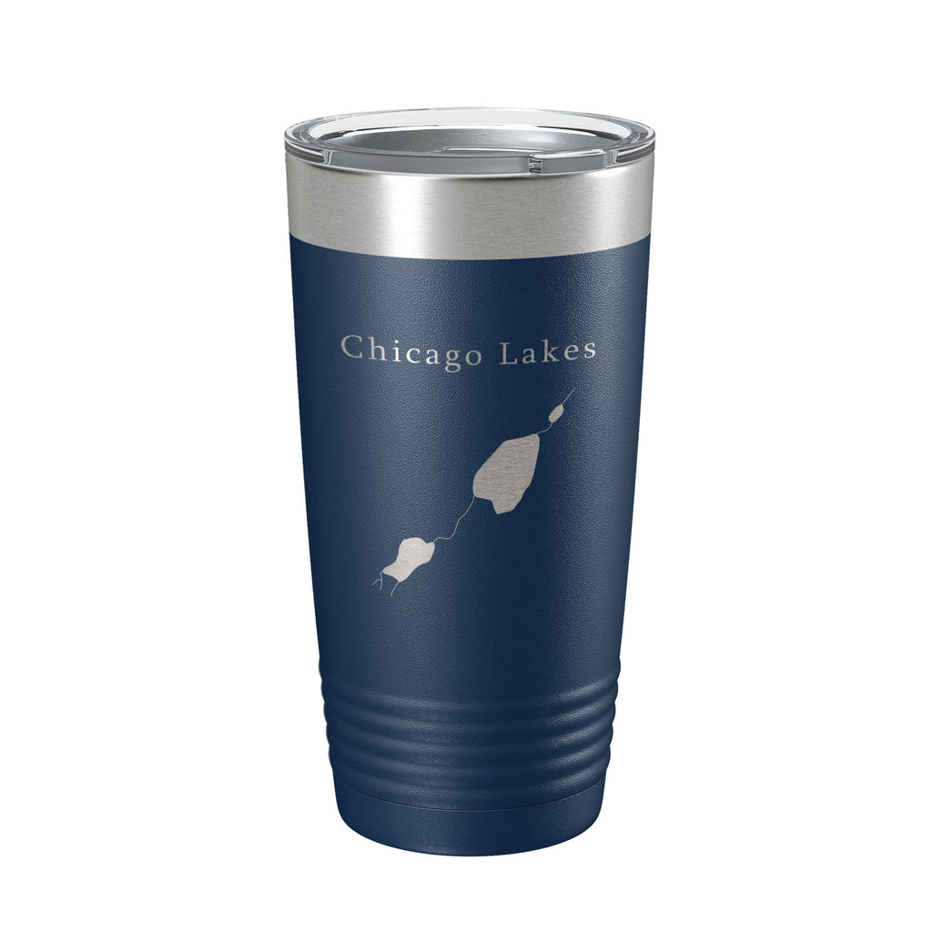 Chicago Lakes Map Tumbler Travel Mug Insulated Laser Engraved Coffee Cup Colorado 20 oz