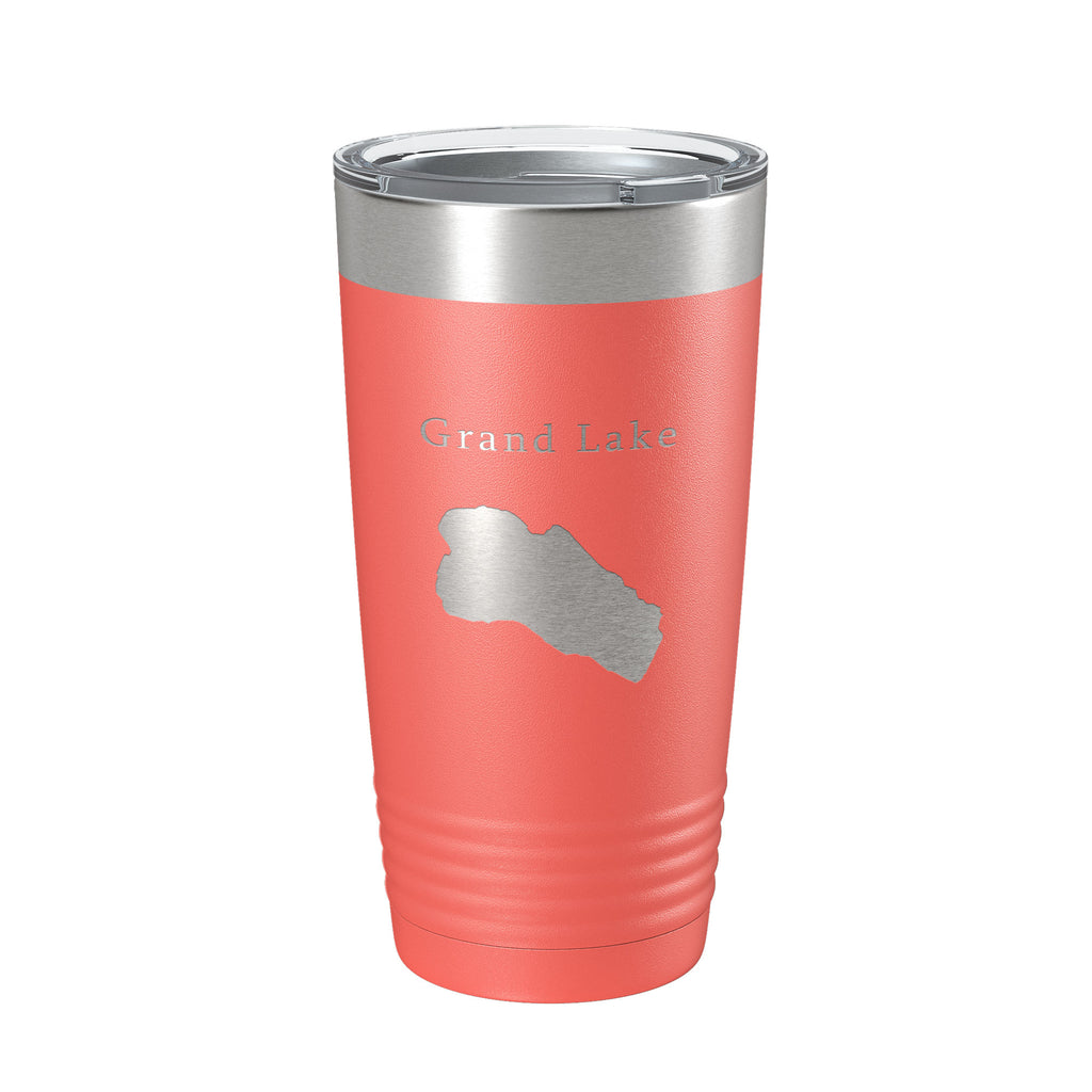 Grand Lake Map Tumbler Travel Mug Insulated Laser Engraved Coffee Cup Colorado 20 oz