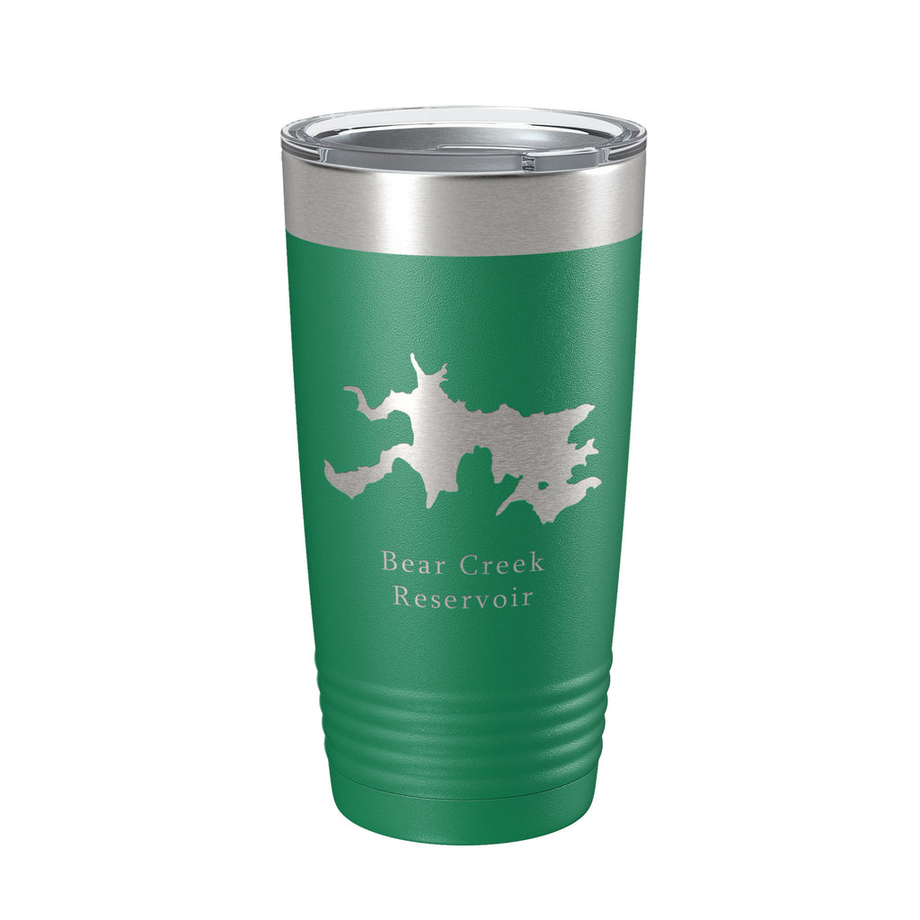 Bear Creek Reservoir Map Tumbler Travel Mug Insulated Laser Engraved Coffee Cup Lake Athens Jefferson Georgia 20 oz