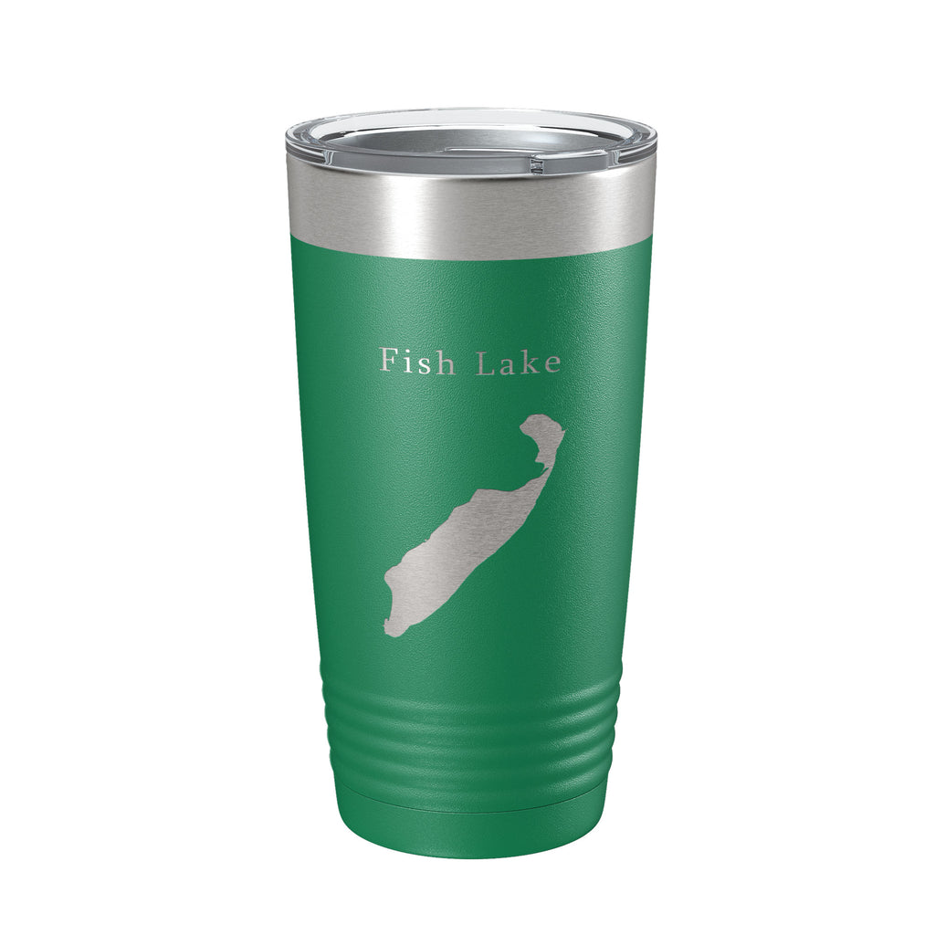 Fish Lake Map Tumbler Travel Mug Insulated Laser Engraved Coffee Cup Utah 20 oz
