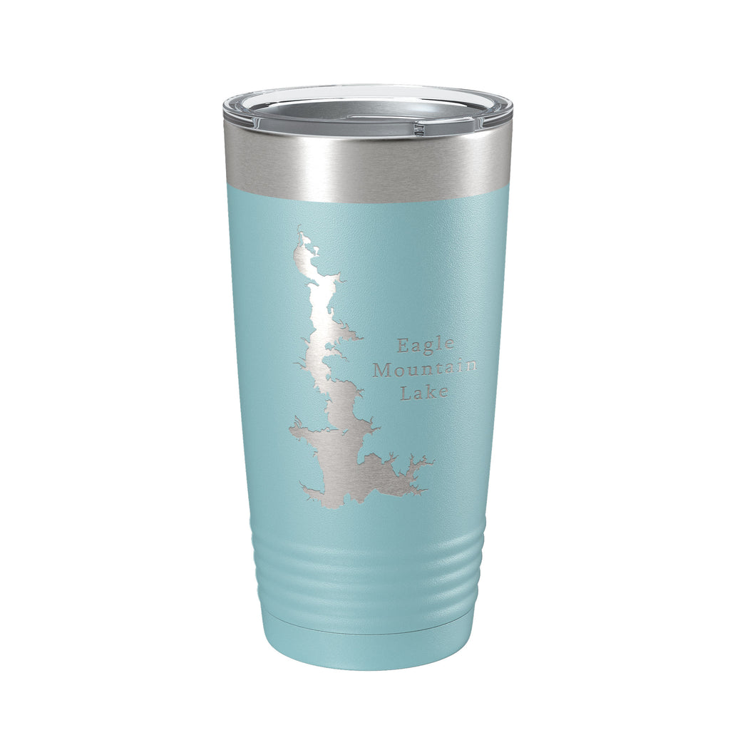 Eagle Mountain Lake Map Tumbler Travel Mug Insulated Laser Engraved Coffee Cup Texas 20 oz