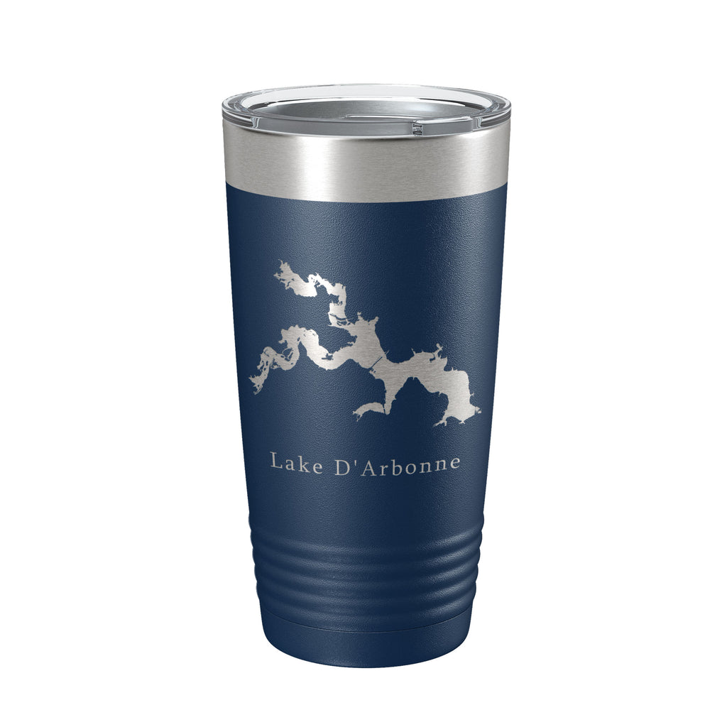 Lake D'Arbonne Map Tumbler Travel Mug Insulated Laser Engraved Coffee Cup Louisiana 20 oz