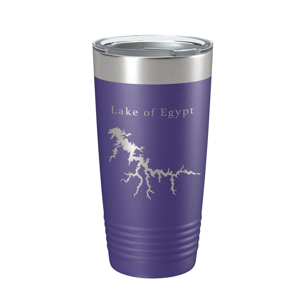 Lake of Egypt Map Tumbler Travel Mug Insulated Laser Engraved Coffee Cup Illinois 20 oz