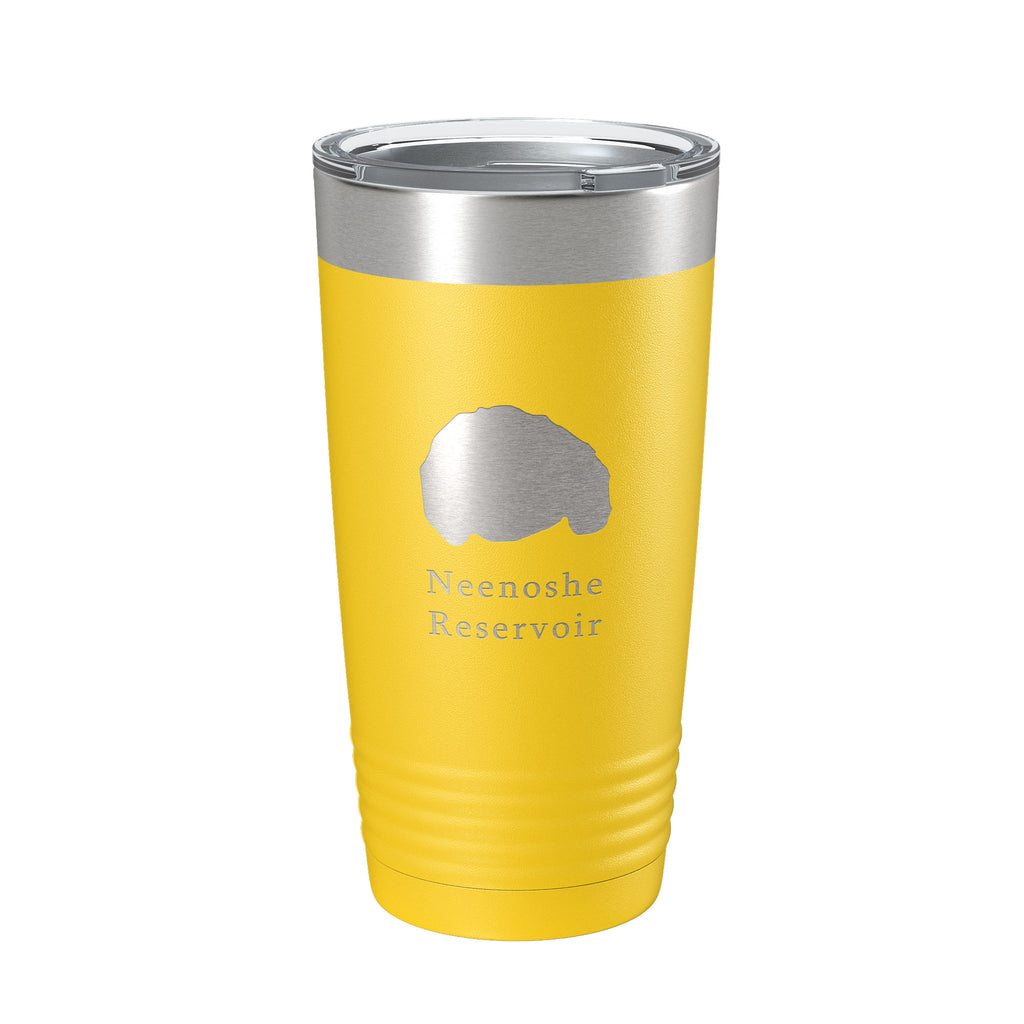 Neenoshe Reservoir Tumbler Lake Map Travel Mug Insulated Laser Engraved Coffee Cup Colorado 20 oz