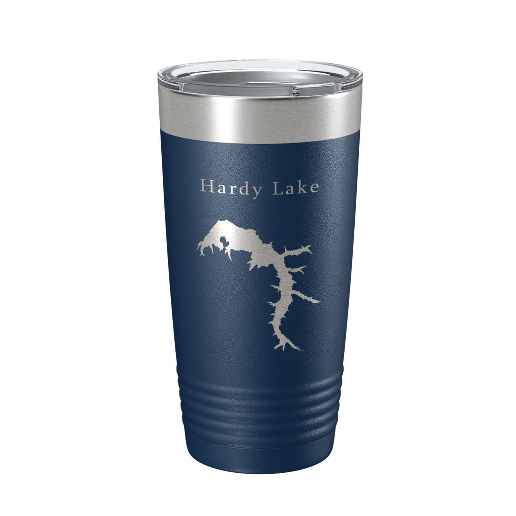Hardy Lake Map Tumbler Travel Mug Insulated Laser Engraved Coffee Cup Indiana 20 oz