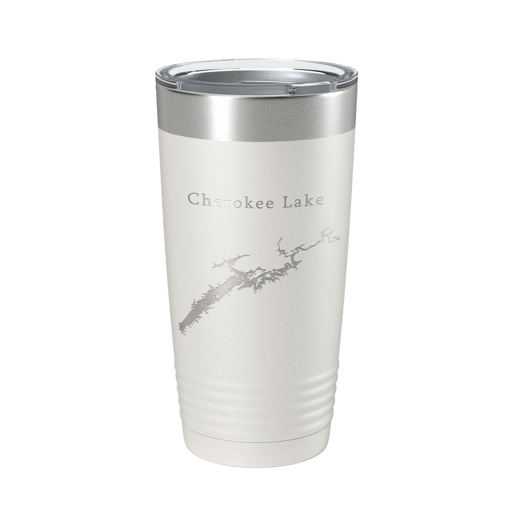 Cherokee Lake Map Tumbler Travel Mug Insulated Laser Engraved Coffee Cup Tennessee 20 oz