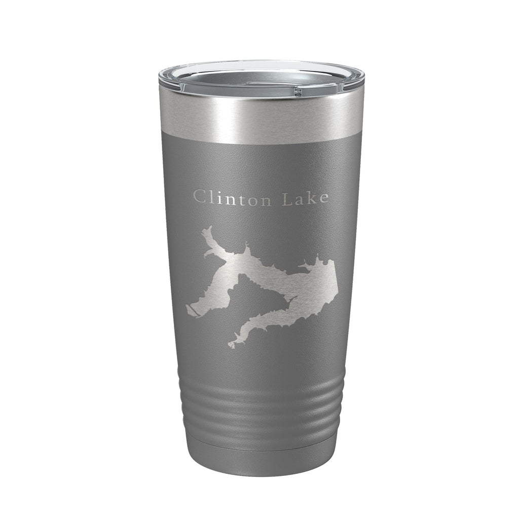 Clinton Lake Map Tumbler Travel Mug Insulated Laser Engraved Coffee Cup Kansas 20 oz