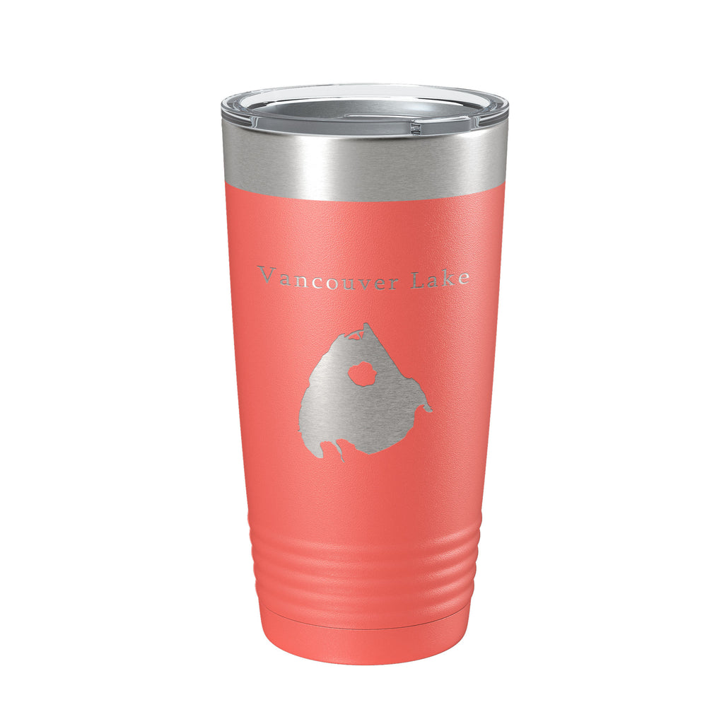 Vancouver Lake Map Tumbler Travel Mug Insulated Laser Engraved Coffee Cup Washington 20 oz
