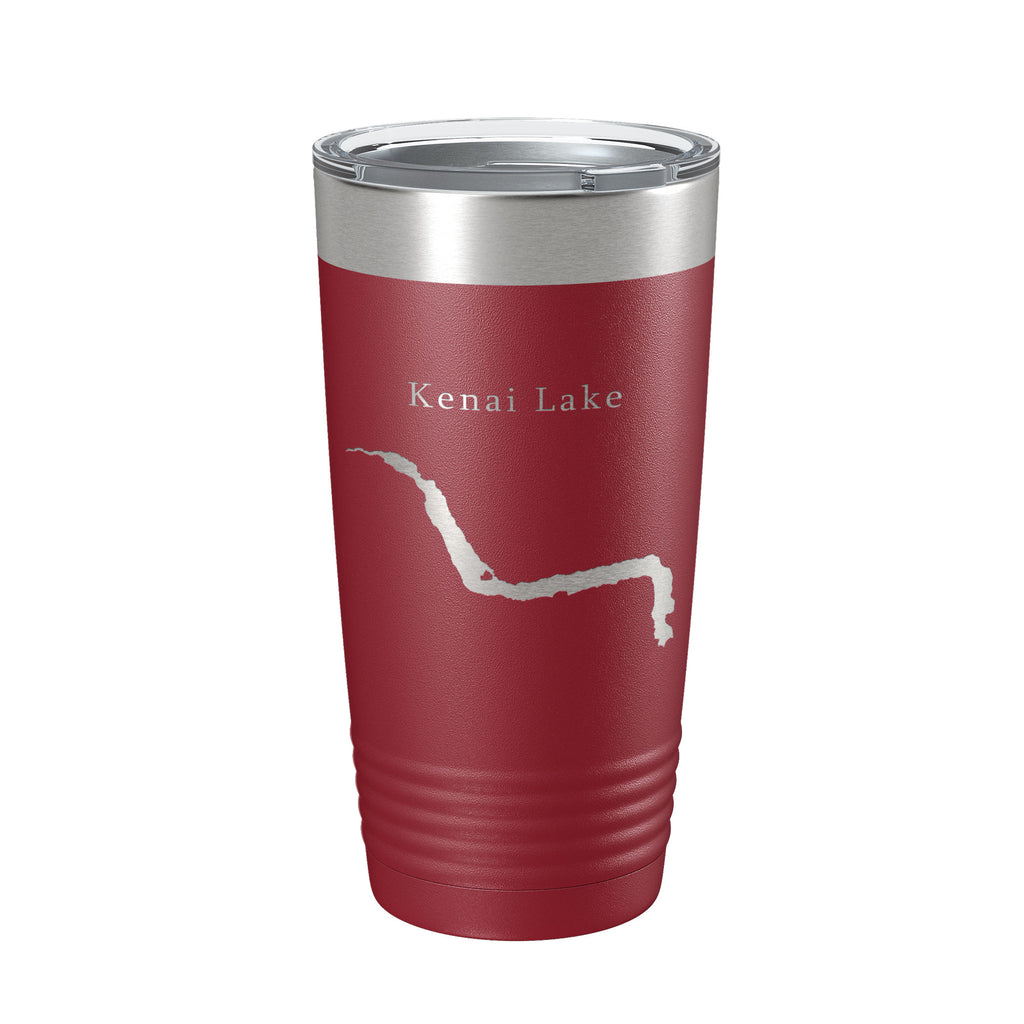 Kenai Lake Map Tumbler Travel Mug Insulated Laser Engraved Coffee Cup Alaska 20 oz