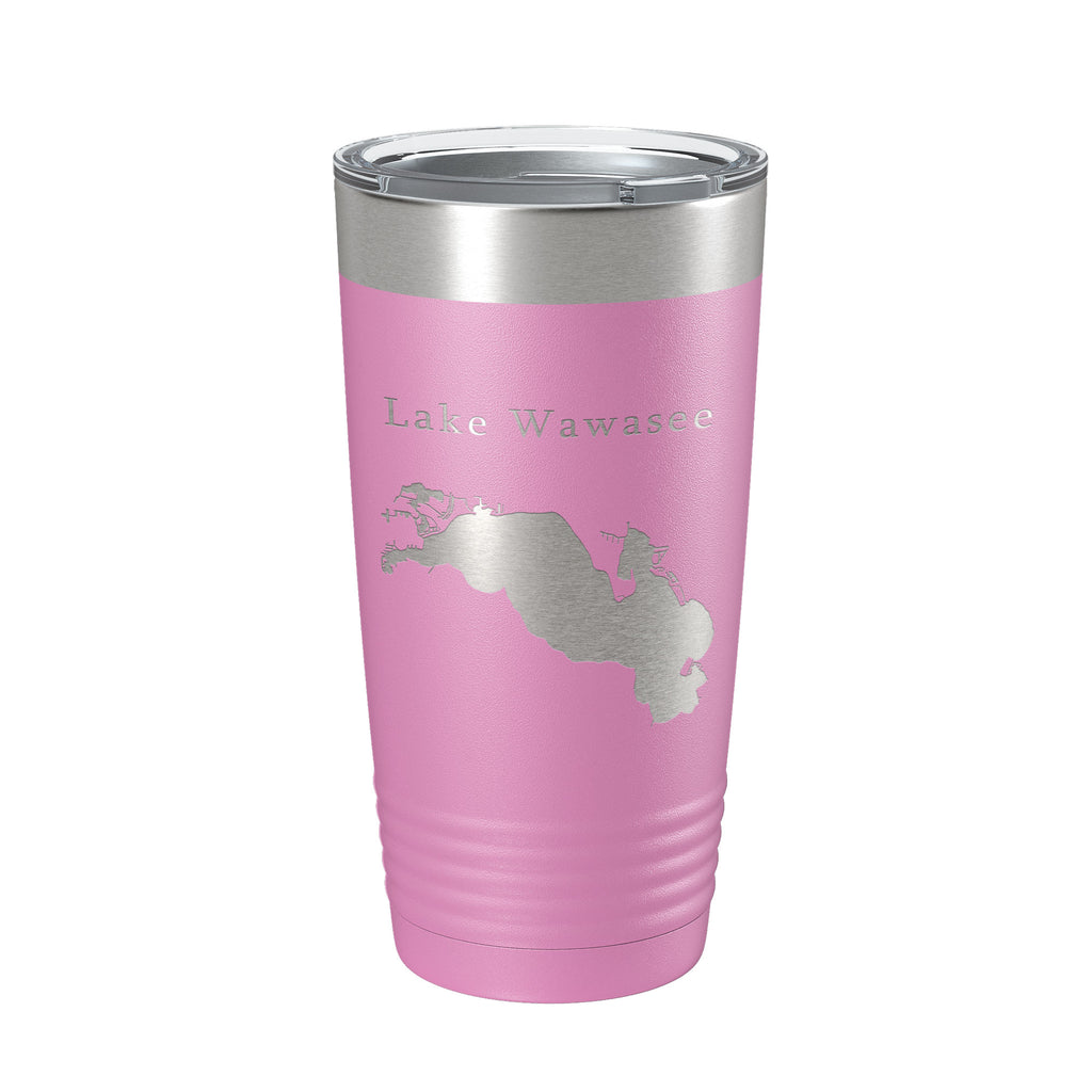 Lake Wawasee Map Tumbler Travel Mug Insulated Laser Engraved Coffee Cup Indiana 20 oz