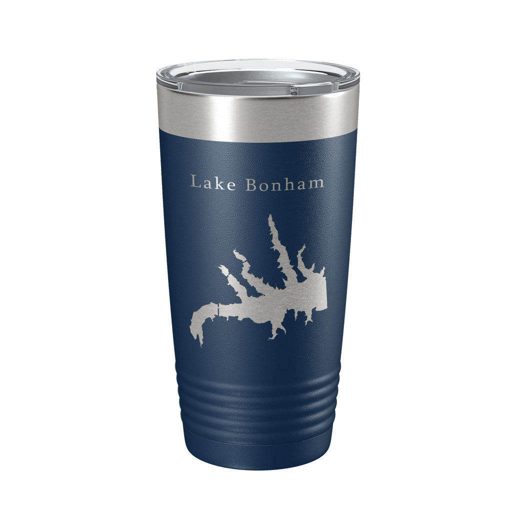Lake Bonham Map Tumbler Travel Mug Insulated Laser Engraved Coffee Cup Texas 20 oz