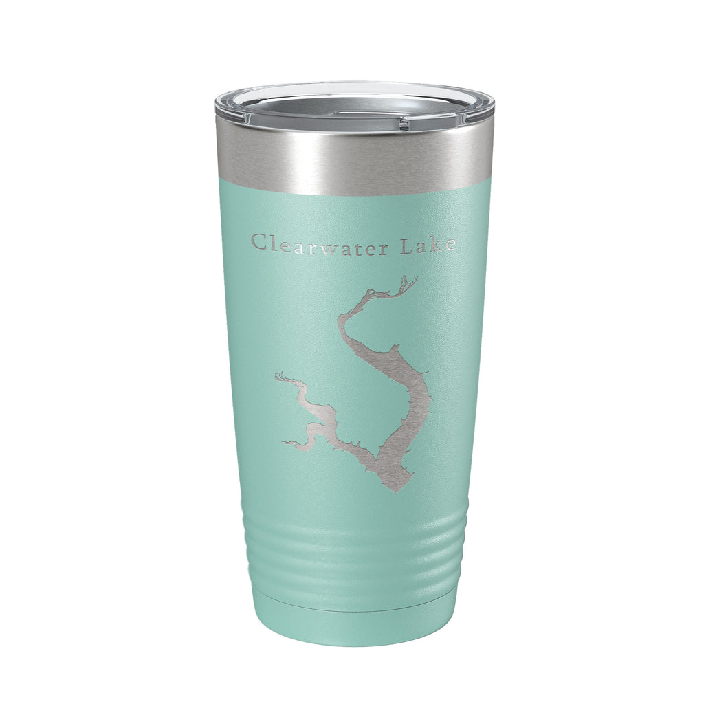 Clearwater Lake Map Tumbler Travel Mug Insulated Laser Engraved Coffee Cup Missouri 20 oz