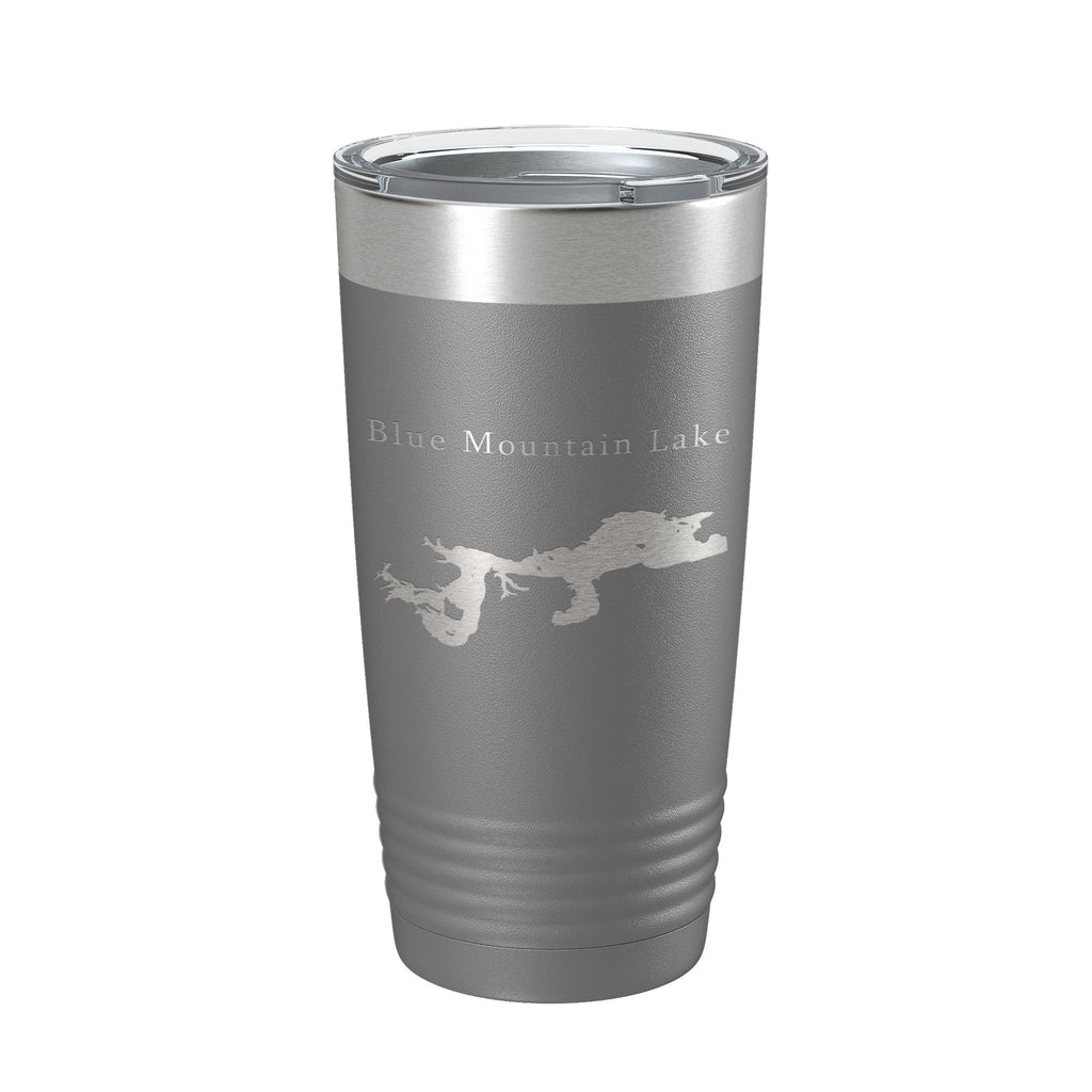 Blue Mountain Lake Map Tumbler Travel Mug Insulated Laser Engraved Coffee Cup Arkansas 20 oz