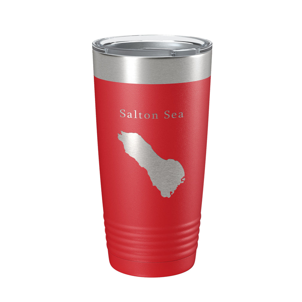 Salton Sea Tumbler Lake Map Travel Mug Insulated Laser Engraved Coffee Cup California 20 oz