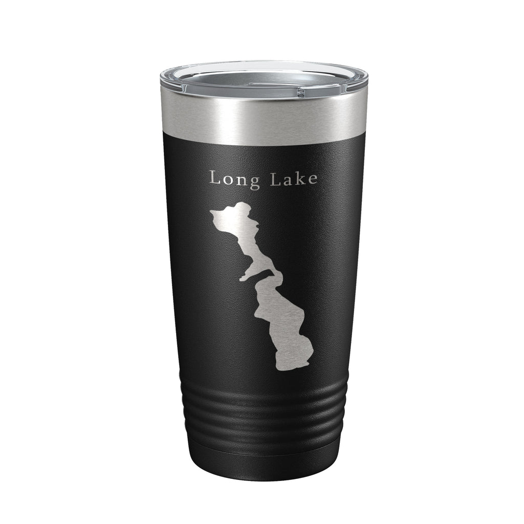 Long Lake Map Tumbler Travel Mug Insulated Laser Engraved Coffee Cup Minneapolis St. Paul Minnesota 20 oz