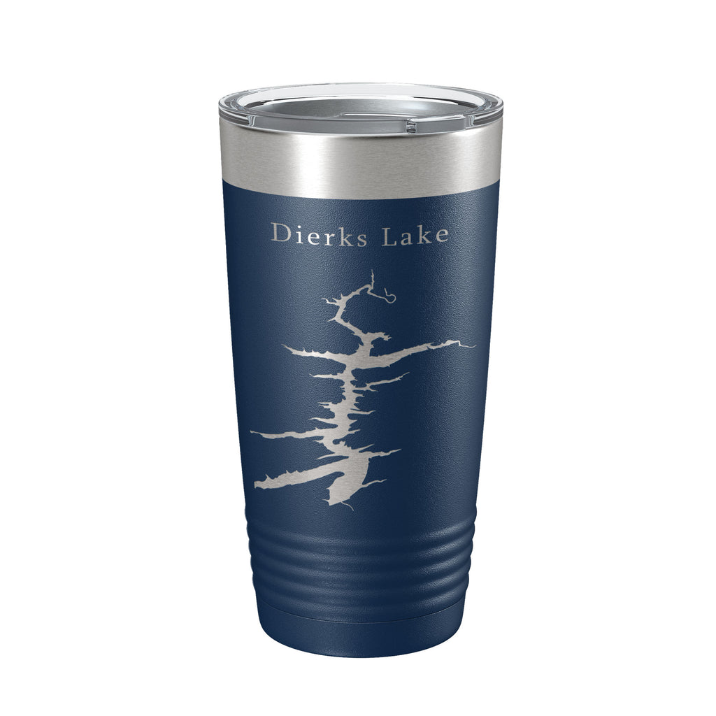 Dierks Lake Map Tumbler Travel Mug Insulated Laser Engraved Coffee Cup Arkansas 20 oz