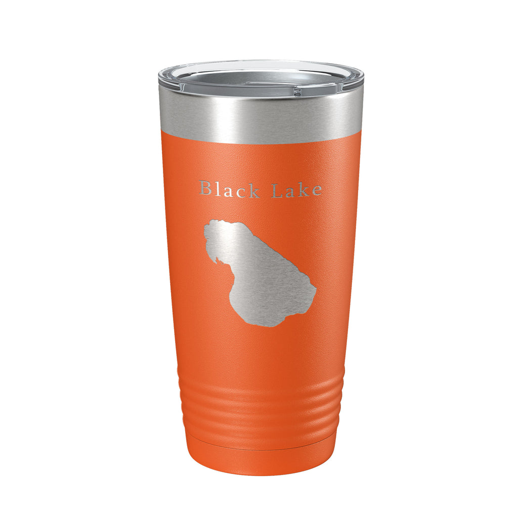 Black Lake Map Tumbler Travel Mug Insulated Laser Engraved Coffee Cup Michigan 20 oz