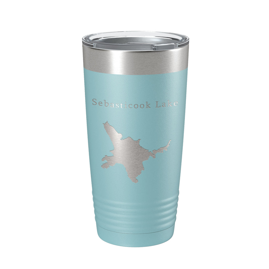 Sebasticook Lake Map Tumbler Travel Mug Insulated Laser Engraved Coffee Cup Maine 20 oz