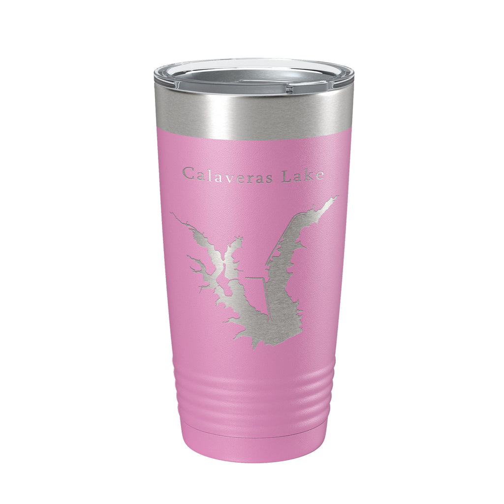 Calaveras Lake Map Tumbler Travel Mug Insulated Laser Engraved Coffee Cup Texas 20 oz