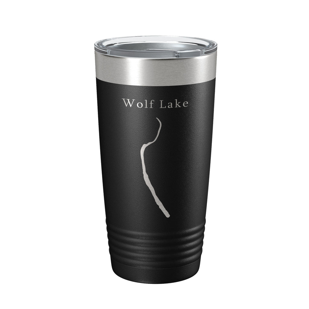 Wolf Lake Map Tumbler Travel Mug Insulated Laser Engraved Coffee Cup Illinois 20 oz