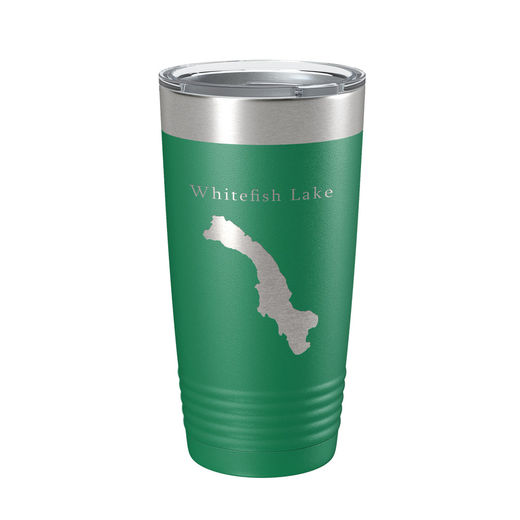 Whitefish Lake Map Tumbler Travel Mug Insulated Laser Engraved Coffee Cup Montana 20 oz