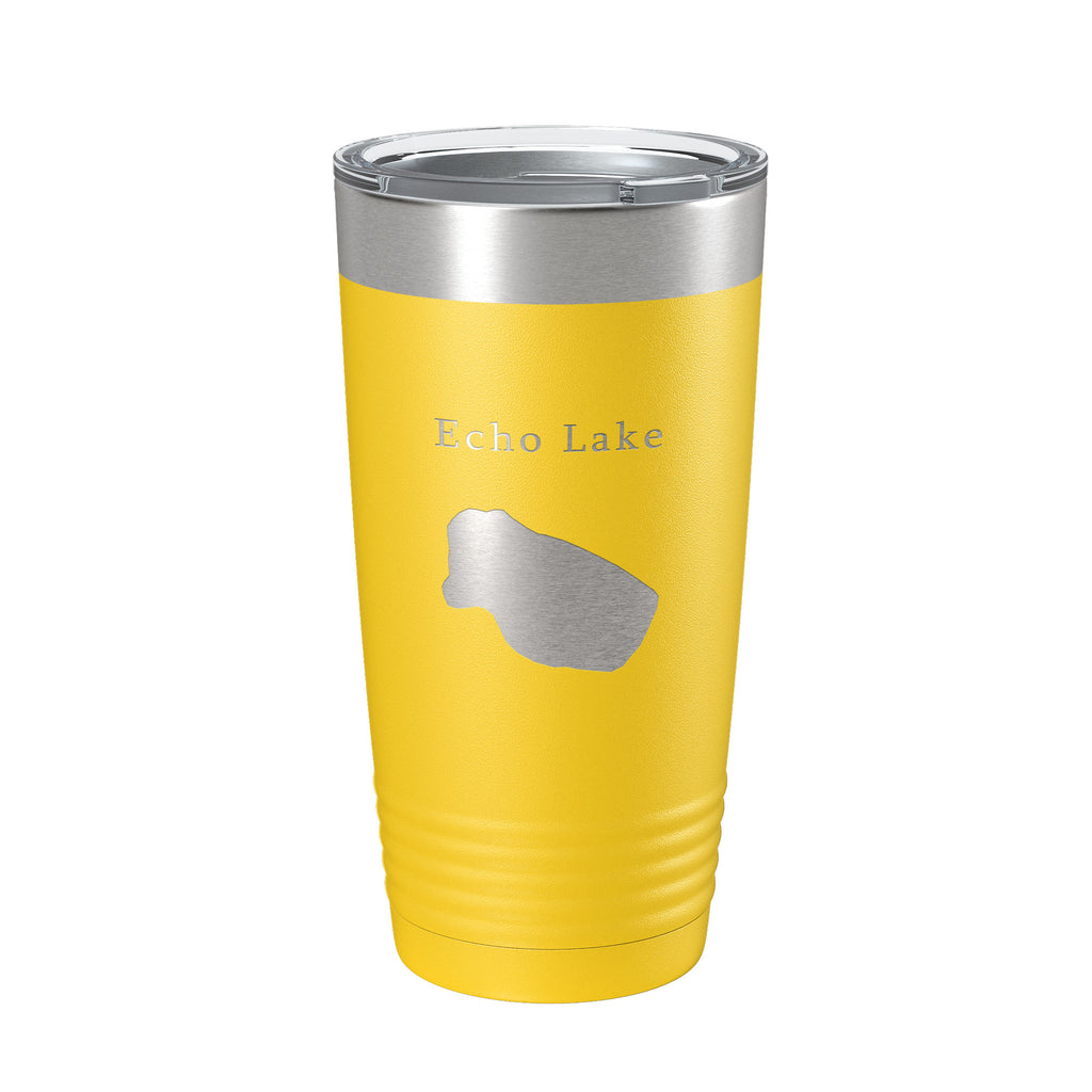 Echo Lake Map Tumbler Travel Mug Insulated Laser Engraved Coffee Cup Colorado 20 oz