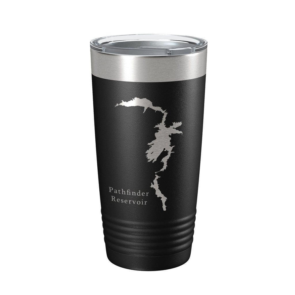 Pathfinder Reservoir Tumbler Lake Map Travel Mug Insulated Laser Engraved Coffee Cup Wyoming 20 oz