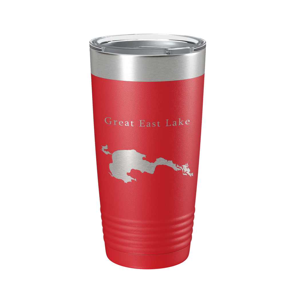 Great East Lake Map Tumbler Travel Mug Insulated Laser Engraved Coffee Cup Maine New Hampshire 20 oz