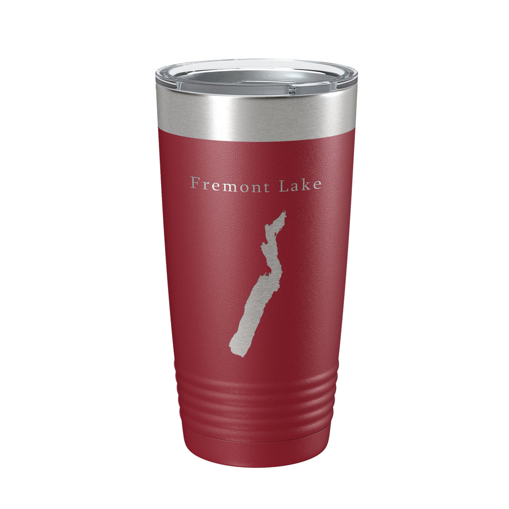 Fremont Lake Map Tumbler Travel Mug Insulated Laser Engraved Coffee Cup Wyoming 20 oz