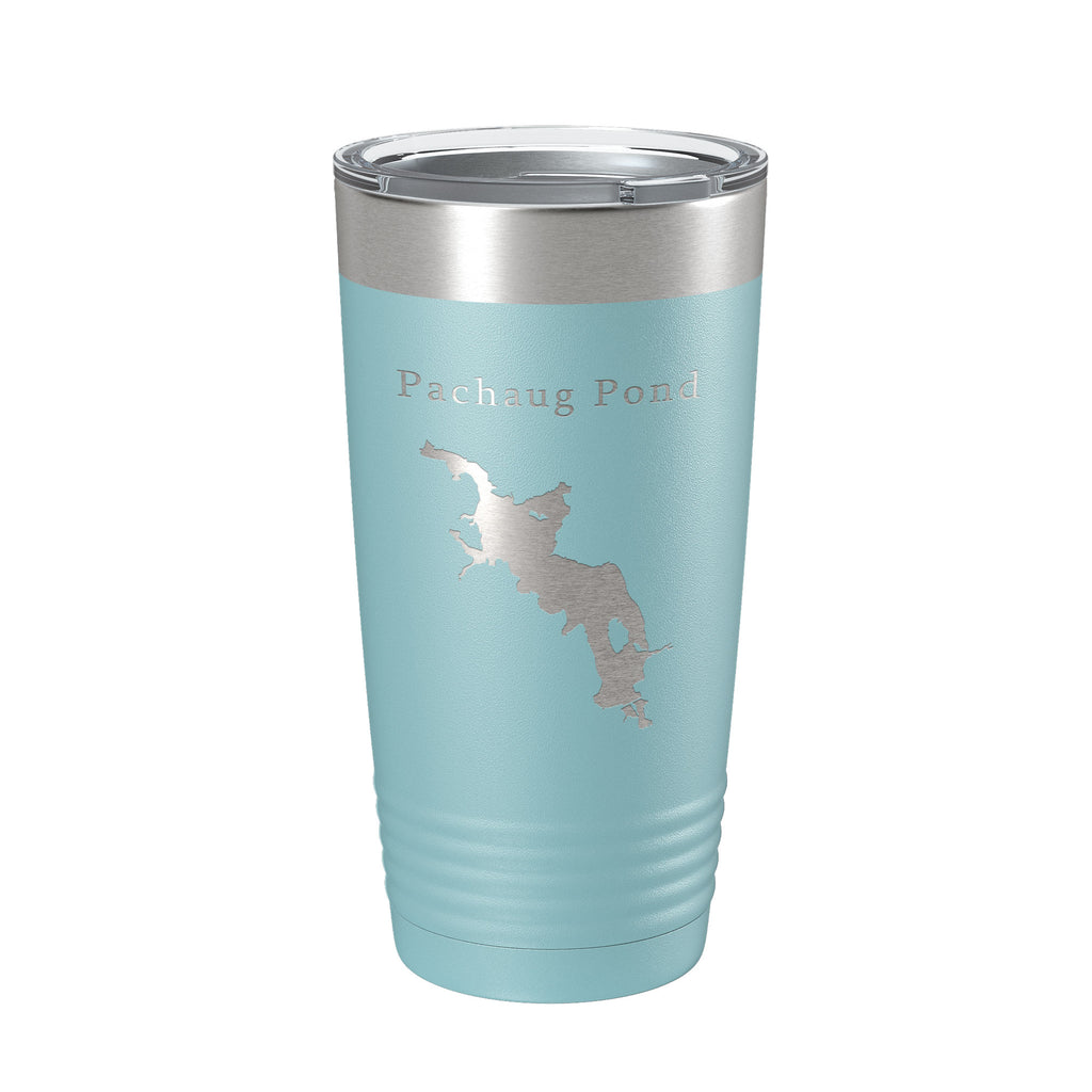 Pachaug Pond Tumbler Lake Map Travel Mug Insulated Laser Engraved Coffee Cup Connecticut 20 oz
