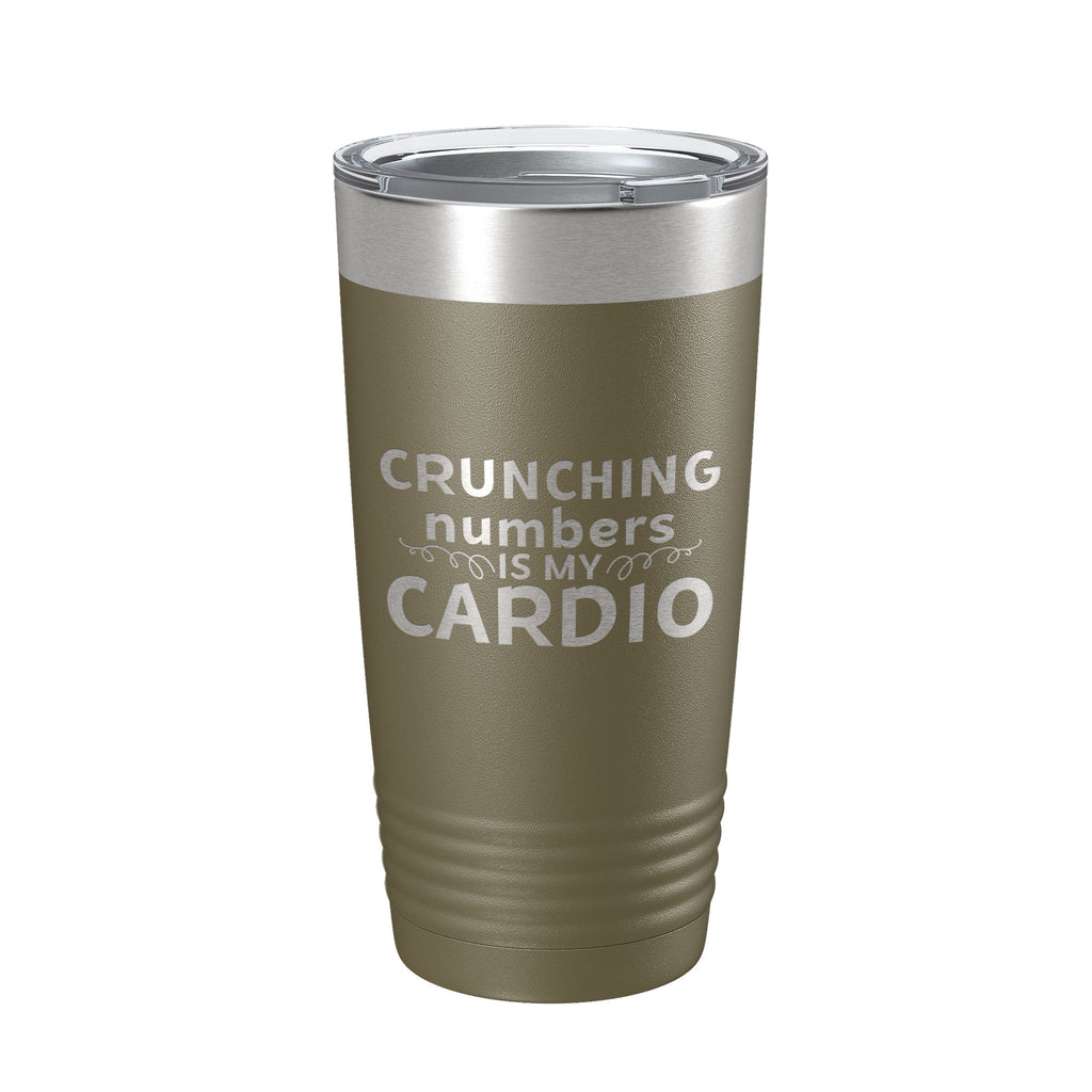 Crunching Numbers Is My Cardio Tumbler Travel Mug Insulated Laser Engraved Accountant Bookkeeper CPA Gift Funny Coffee Cup 20 oz